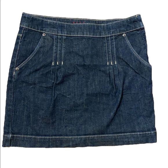 Elle Dresses & Skirts - Elle Denim Skirt - 4 dark denim , side zip.  Cotton spandex